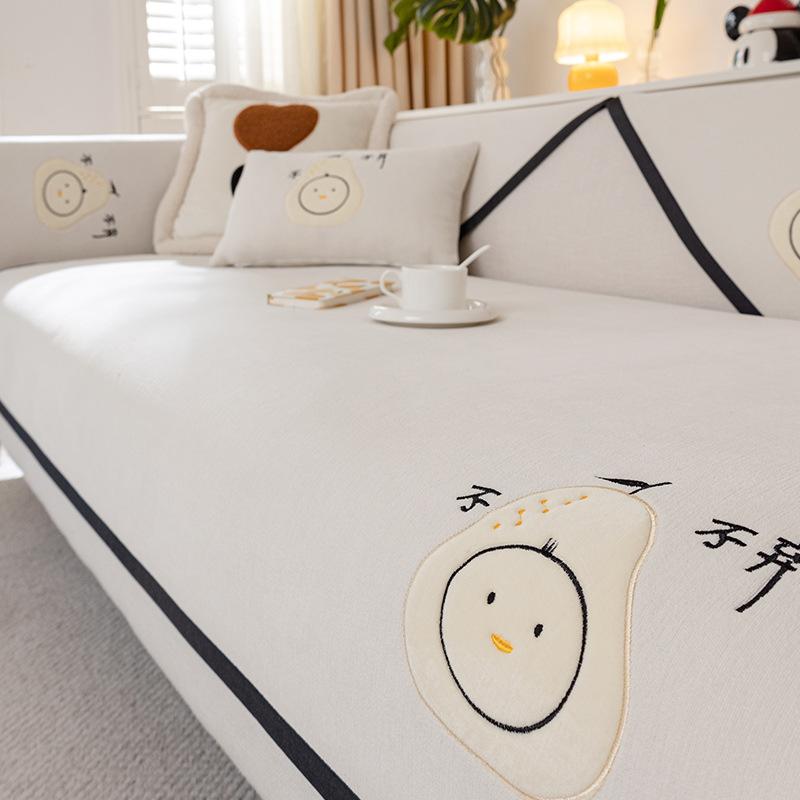 

Подушка для дивана из синели для гостиной, нескользящий коврик для дивана, коврик для полотенец, чехол для дивана, угловой диван, одеяло, подушка для сиденья, защитные чехлы для дома 70x70cm 1pcs бежевый