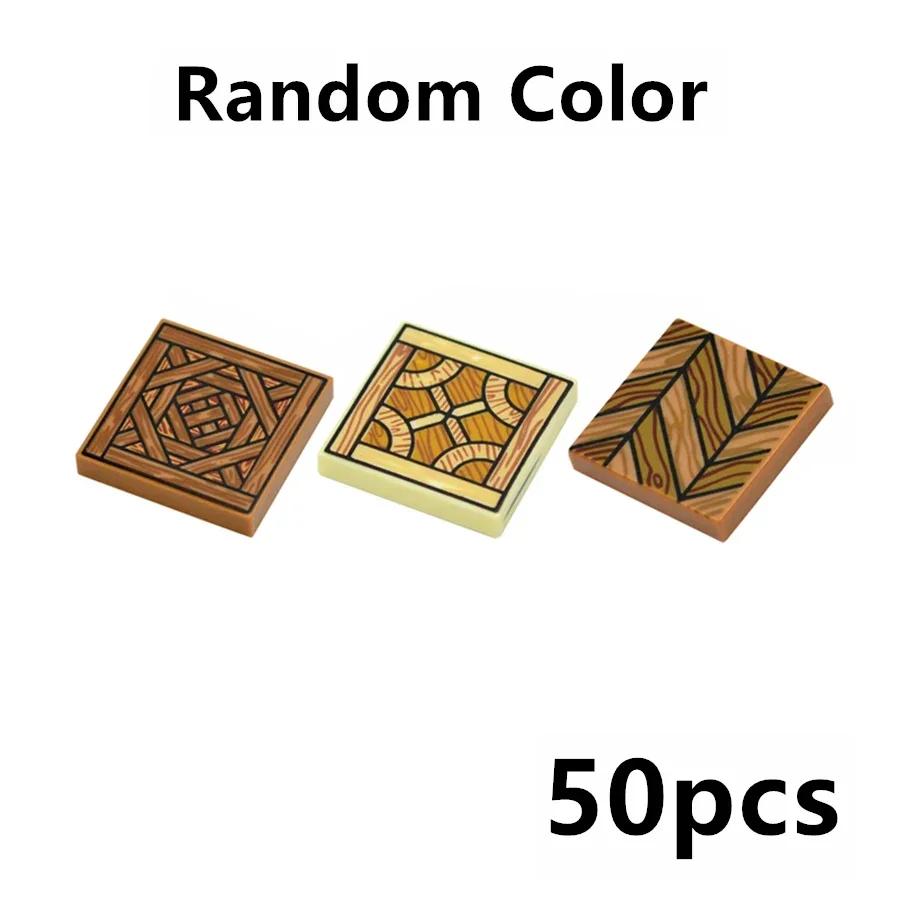 Smooth 2x2 Floor Printed Tile Assembled Building Blocks MOC City House Bricks Decoration Ceramic Tile Construction Toys