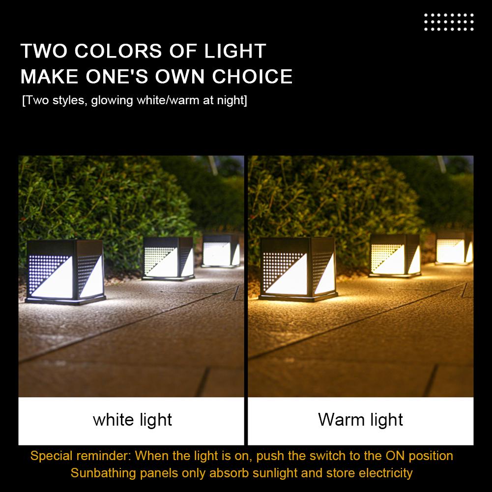 LED Fence Street Column Lamp Waterproof 800mAh Solar Garden Light Solar Fence Post Cap LED Light for Porch Stairs Lawn Courtyard