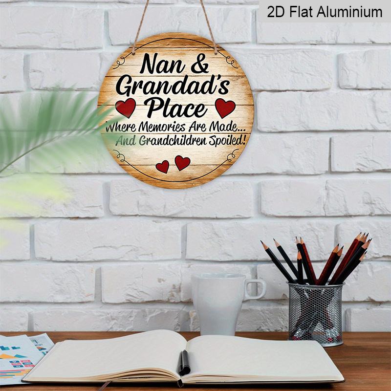 2D Flat - 1pc Vintage Aluminum Sign, a Place Filled with Memories at Grandparents' Home, Also a Paradise for Grandchildren, Suitable for Decorating