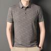 2026 New Men's Business Casual Short Sleeved Printed Polo Shirt Fashionable Breathable Comfortable and Versatile Top