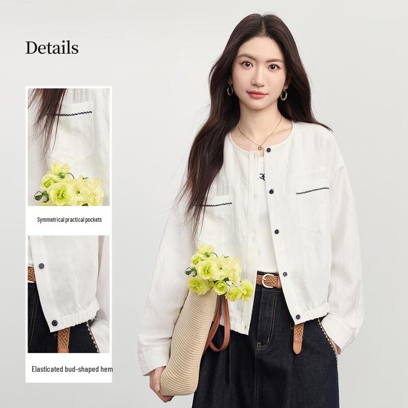 Cardigan Corto da Donna Petite in Misto Lino Tencel sllsky