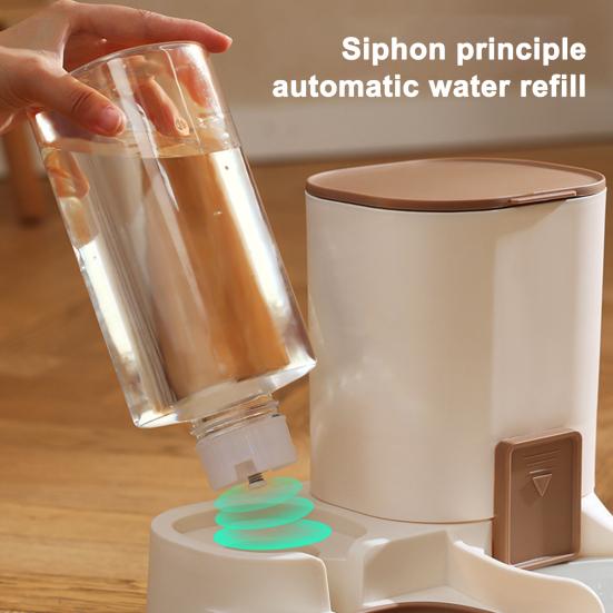 Mangiatoia e Dispenser d'Acqua Automatici per Cani, Macchina per Cibo e Acqua di Grande Capacità con Rifornimento Sensoriale, Coperchio Scorrevole, Alimentazione da Tavolo per Animali Domestici