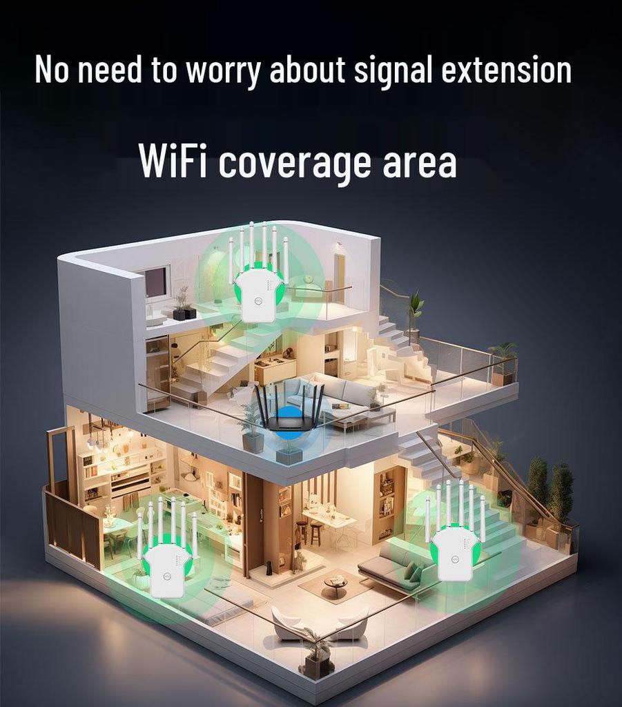 Dual-Band WiFi Repeater: One-Key Boost for Lag-Free, High-Speed Connections