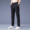 Summer popular casual ice silk nylon trousers men's summer thin slim straight casual trousers men's trendy all-match