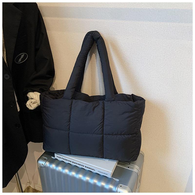 Cotton clothing bag women's large-capacity new autumn and winter versatile casual shoulder handbag commuter tote bag