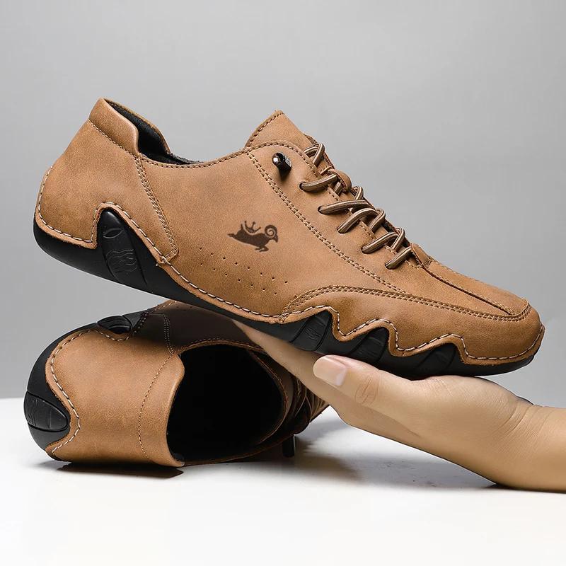 Men Casual Sneaker Leather Shoes for Men Luxury Brand Men Shoes Fashion Moccasins Man Sports Walking Footwear Motorcycle Shoes