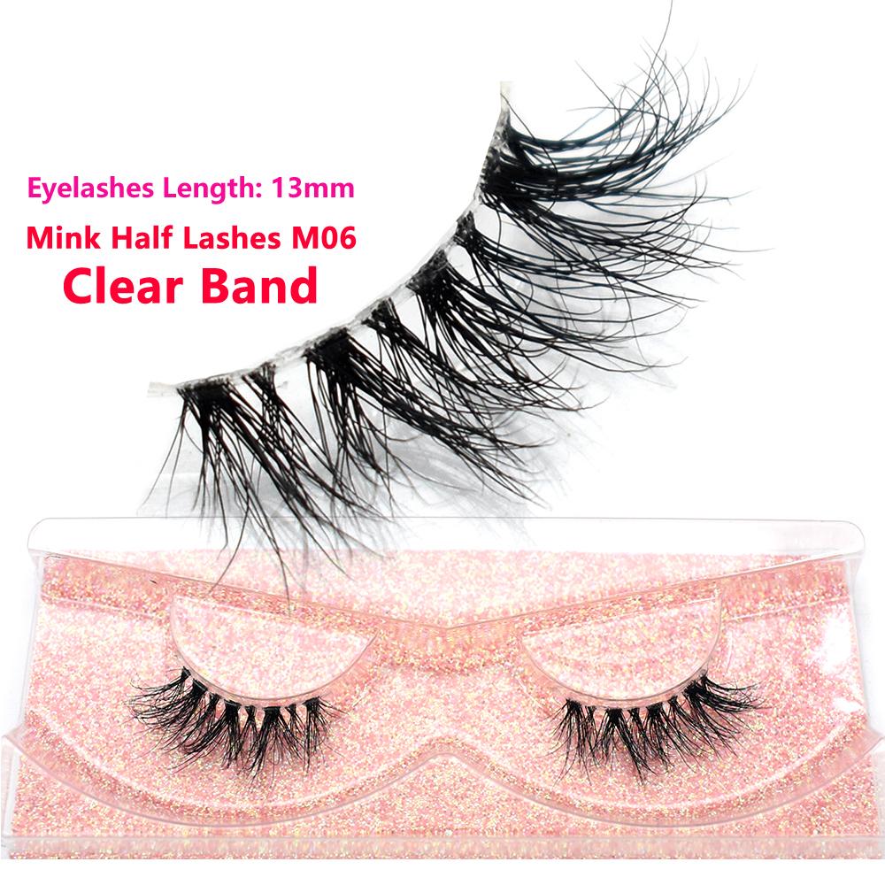 FOXESJI Mink Half Lashes Extension Natural Daily Reusable Short Strip Eye Lashes Mink Fluffy Soft Half False Eyelashes Make Up