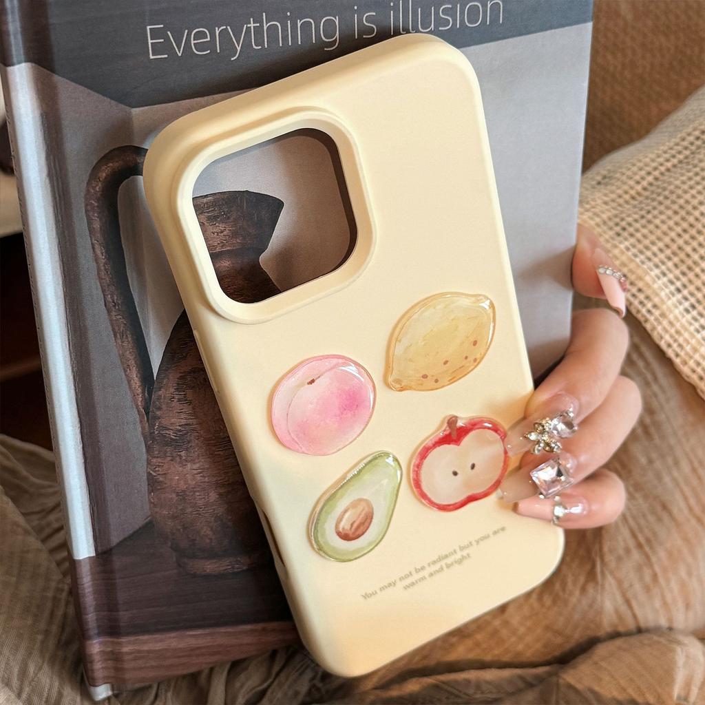 Oil Painting Fruit Apple 16 Mobile Phone Case 17 Summer Graffiti Three dimensional Iphone15promax Suitable for 14 Soft Set 11