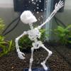 Ornamenti per Acquario Teschio Danzante Pesce Stampato 3D Azionato ad Aria Scheletro Ossigenante Mobile Acquario