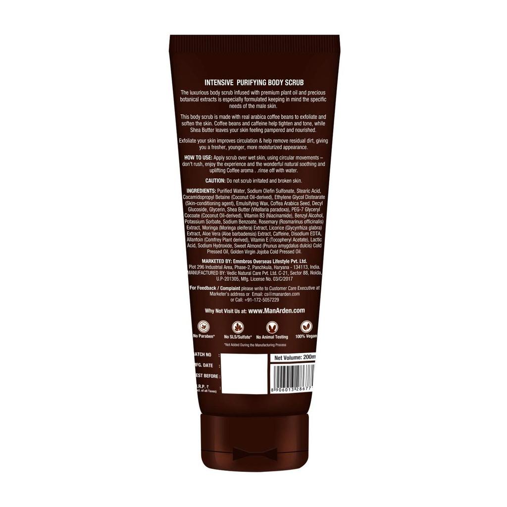Body Scrub with Arabica Coffee (200 Ml), Arabica Coffee Body Scrub Man Arden
