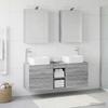 5 Piece Bathroom Furniture Set Gray Sonoma Engineered Wood and Glass