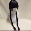 Parrucca Cosplay di Mercoledì Addams Parrucca nera lunga intrecciata per ragazze Mercoledì Cosplay Capelli sintetici Parrucche di Halloween per donne