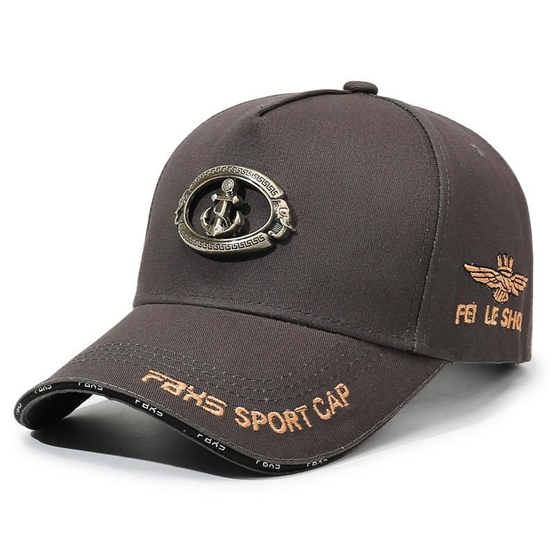 Mens Casual Baseball Cap With Embroidered Anchor For Outdoor Sun Protection