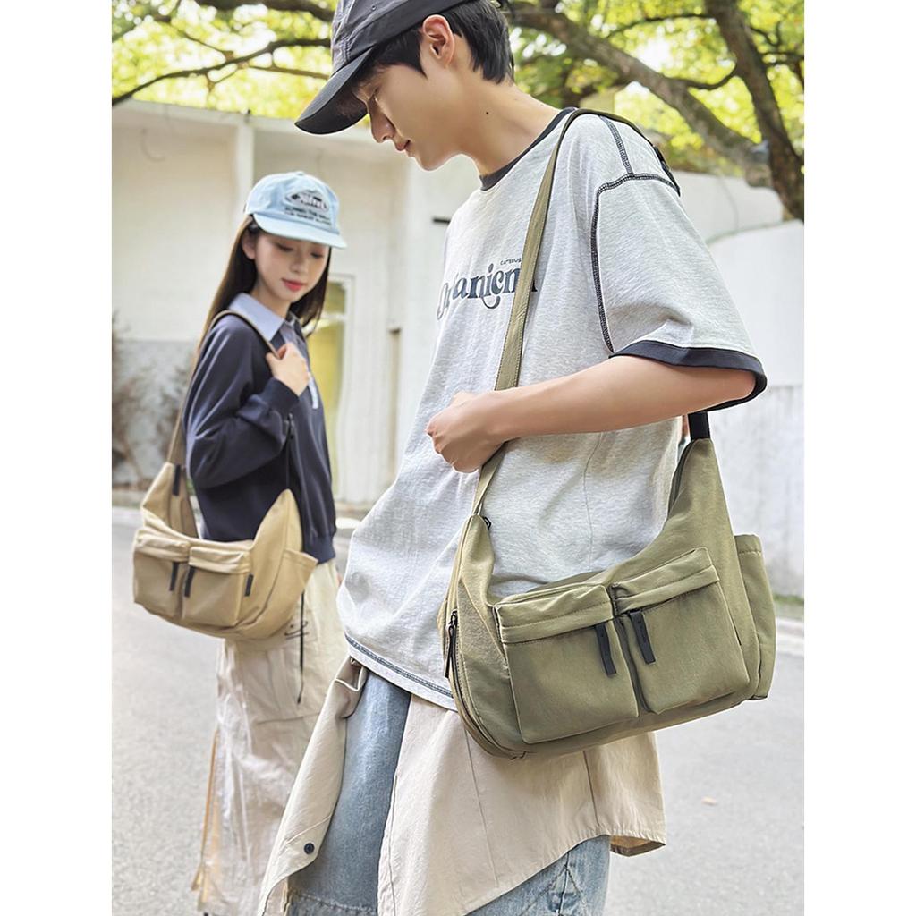 Japanische Hochkapazitäts-Pendeltasche, Umhängetasche, Tasche für weibliche Kunststudenten, Tasche für männliche Postboten, lässige vielseitige Umhängetasche