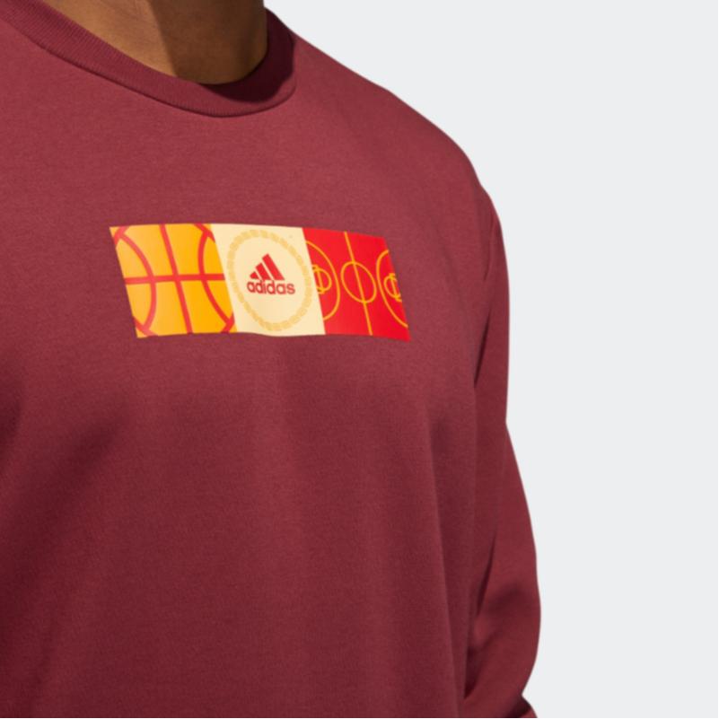 Adidas Sweatshirts Men's Red Crew Neck Thickened Regular HP1024