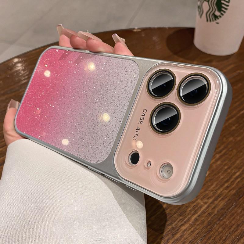 Gradient Glitter Crystal Lens iPhone 17 Pro Max Case with Apple 15 Shell