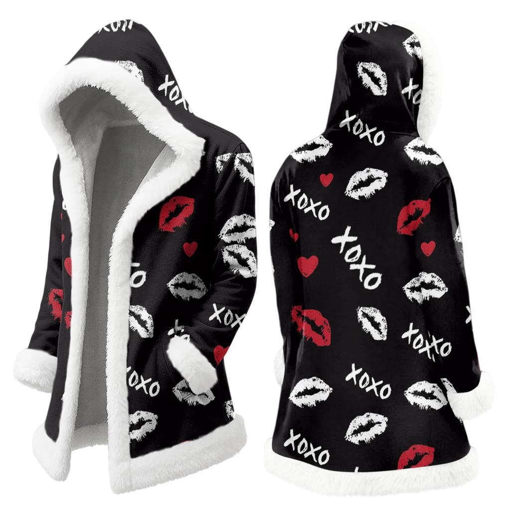 Unisex Kapuzenstrickjacke mit Taschen, Warme Oberbekleidung