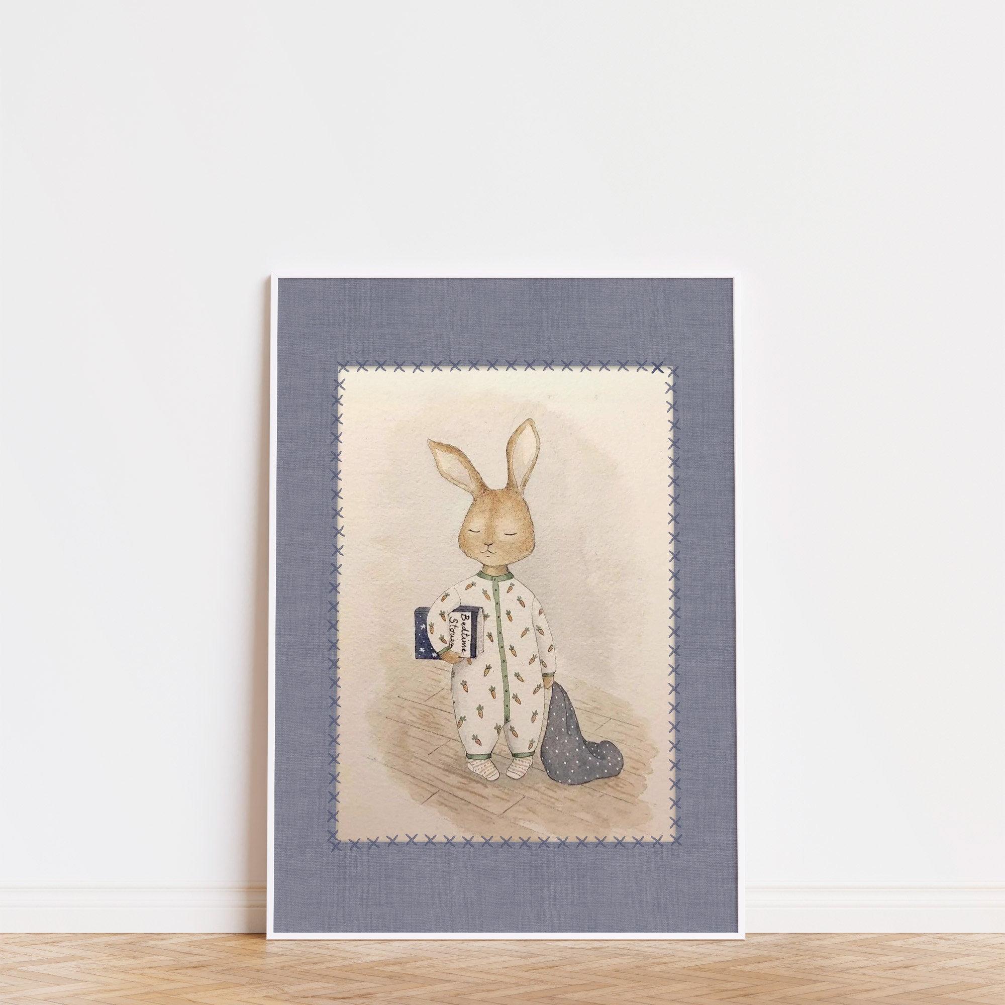Beatrix Potter Style Bunny Poster Classic Vintage Peter Rabbit Wall Decor Children s Room Decoration Home Office Decoration 21X30CMNo Framed