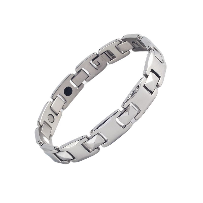 Classic Stainless Steel Magnet Bracelet Negative Ion Ochre Titanium Steel Rare Earth Magnetic Bracelet Does Not Fade