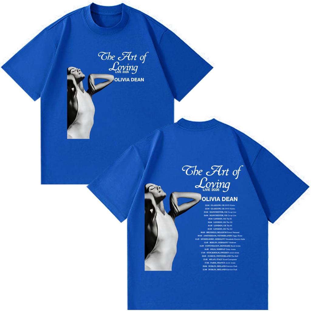 Olivia Dean Art Of Loving Tour 2026 Graphic Tees Unisex Unisex Vintage Tshirt Shortsleeved Loose Casual Cotton Tshirts Streetwear
