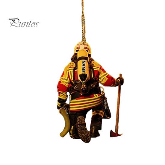 Vánoční stromeček Hasič ozdoba se šňůrkou Široce používané auto Zpětné zrcátko Hasič přívěsek závěsná dekorace