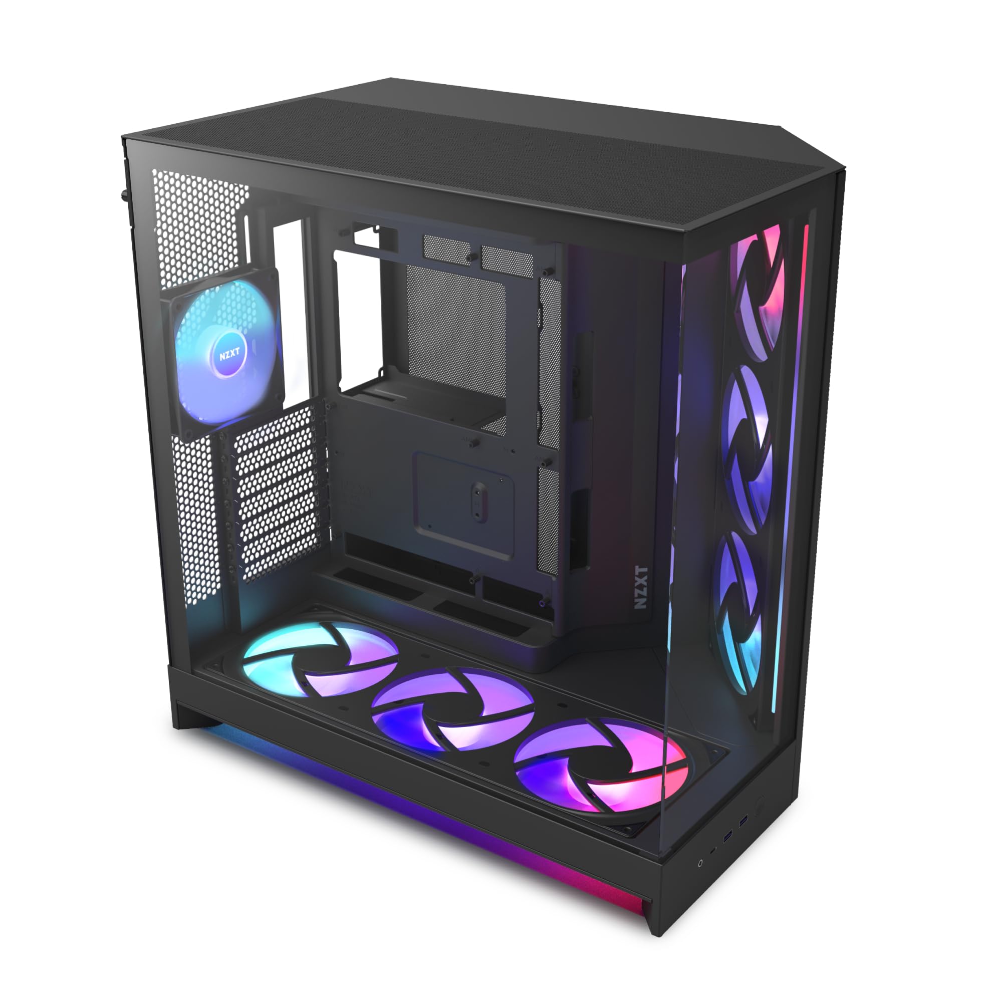 

NZXT H9 Flow RGB Fan Control Hub PC CS9294 RGB+ (2025) Dual-Chamber & Mid-Tower Case, Black, CM-H92FB-P1, чорний