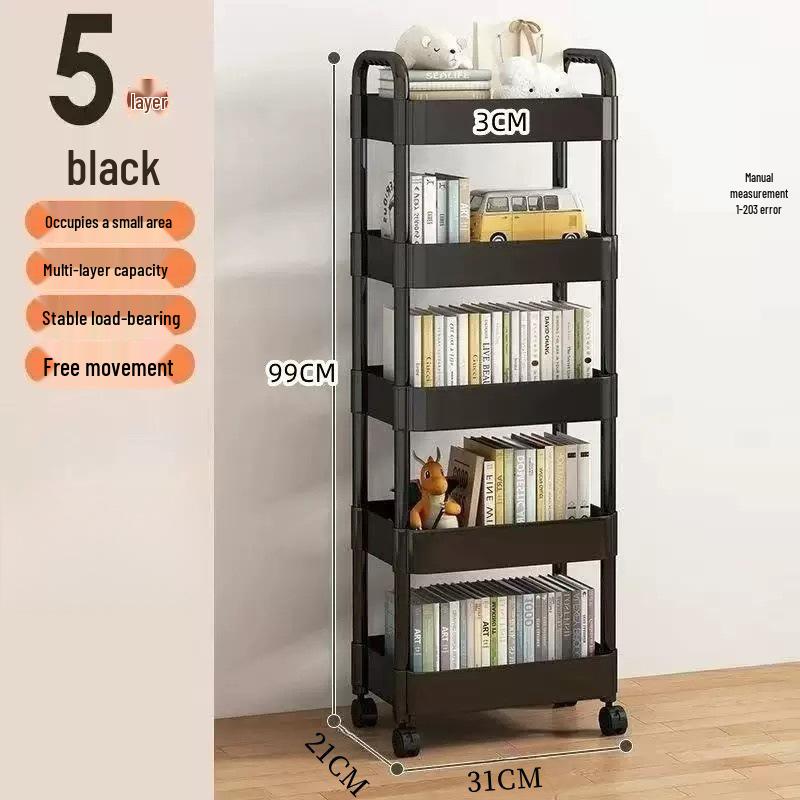 Multifunctional Movable Storage Rack Cart for Kitchen, Bathroom, and Snacks