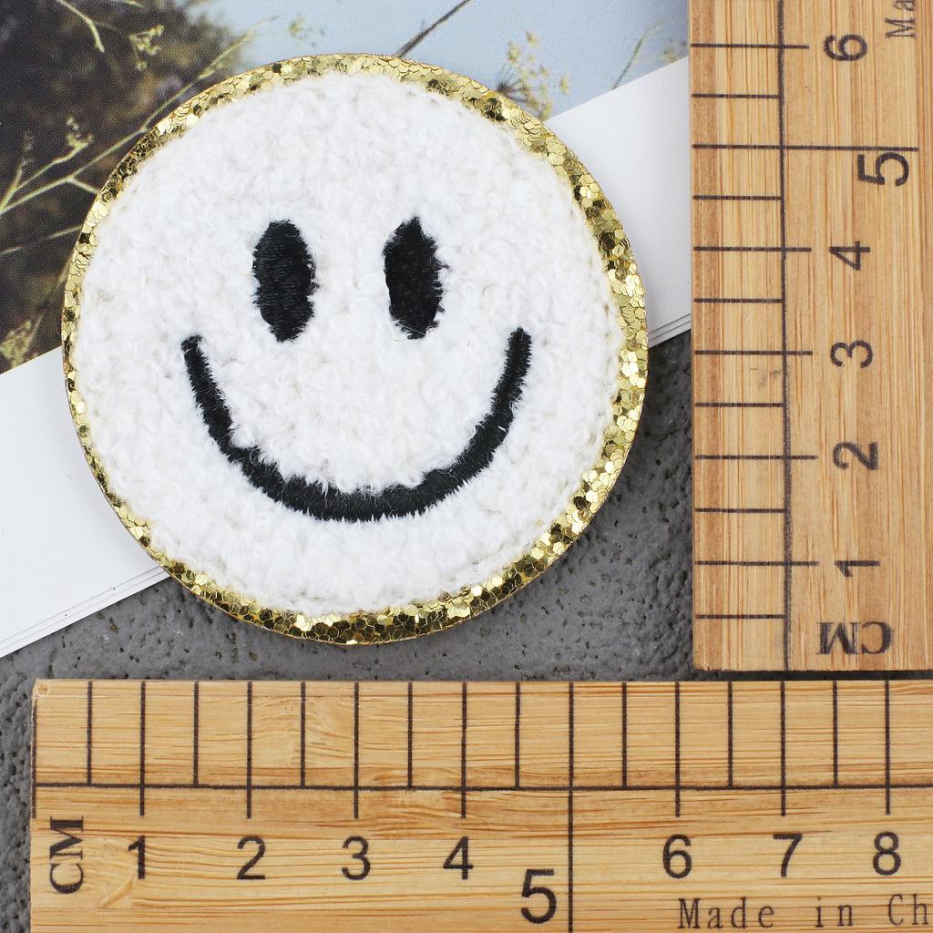 Mixed Color English Alphabet Embroidery Cloth Sticker Digital Towel Embroidery Computer Embroidery Stamp Clothes Smiley Face Patch Sticker