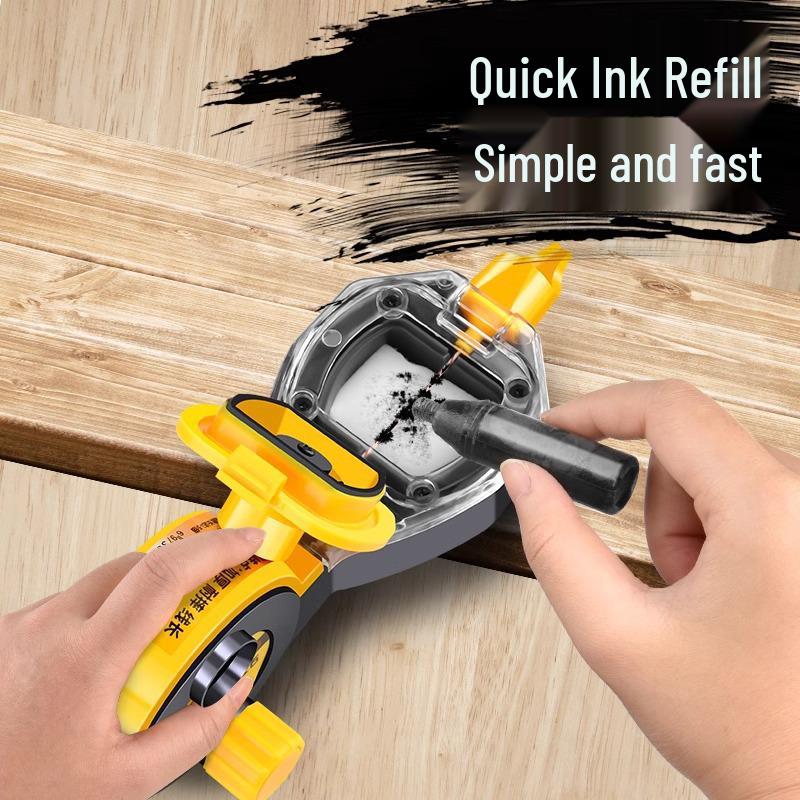 Durable Carpentry Ink Marker for Construction Layout, Drop-Resistant Plastic Liner, Manual and Automatic Wood Line Drawing Tool