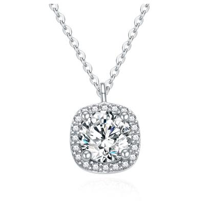 Klasyczny kwadratowy worek Moissanite 925 naszyjnik ze srebra próby 925 dla kobiet Niche Design Light Luxury biżuteria ze srebra próby 925 akcesoria