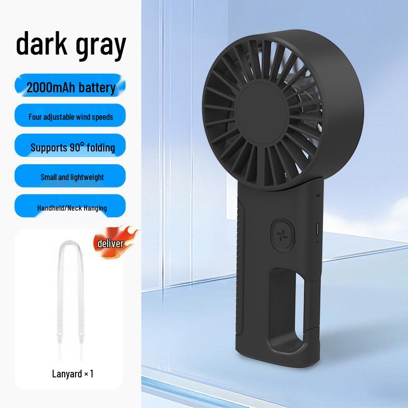 

2026 Handheld USB Neck Fan with Carabiner - Lightweight and Portable 74*36*160MM