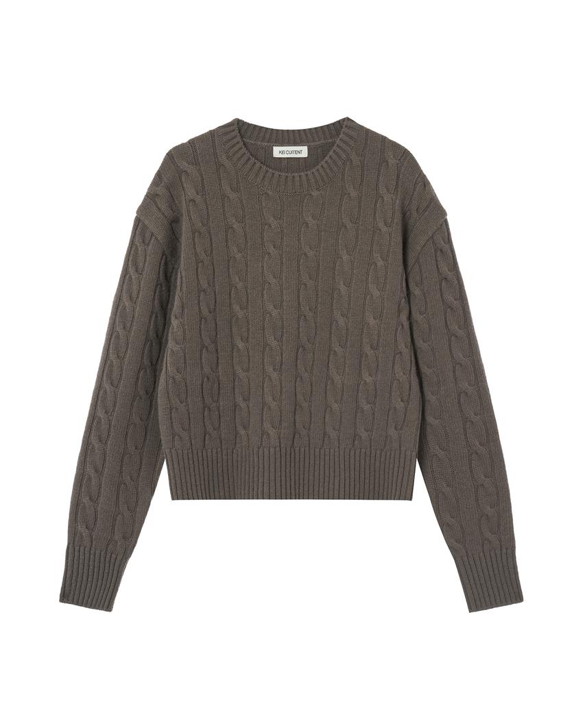 KEI CURRENT Cable Knit_Brown