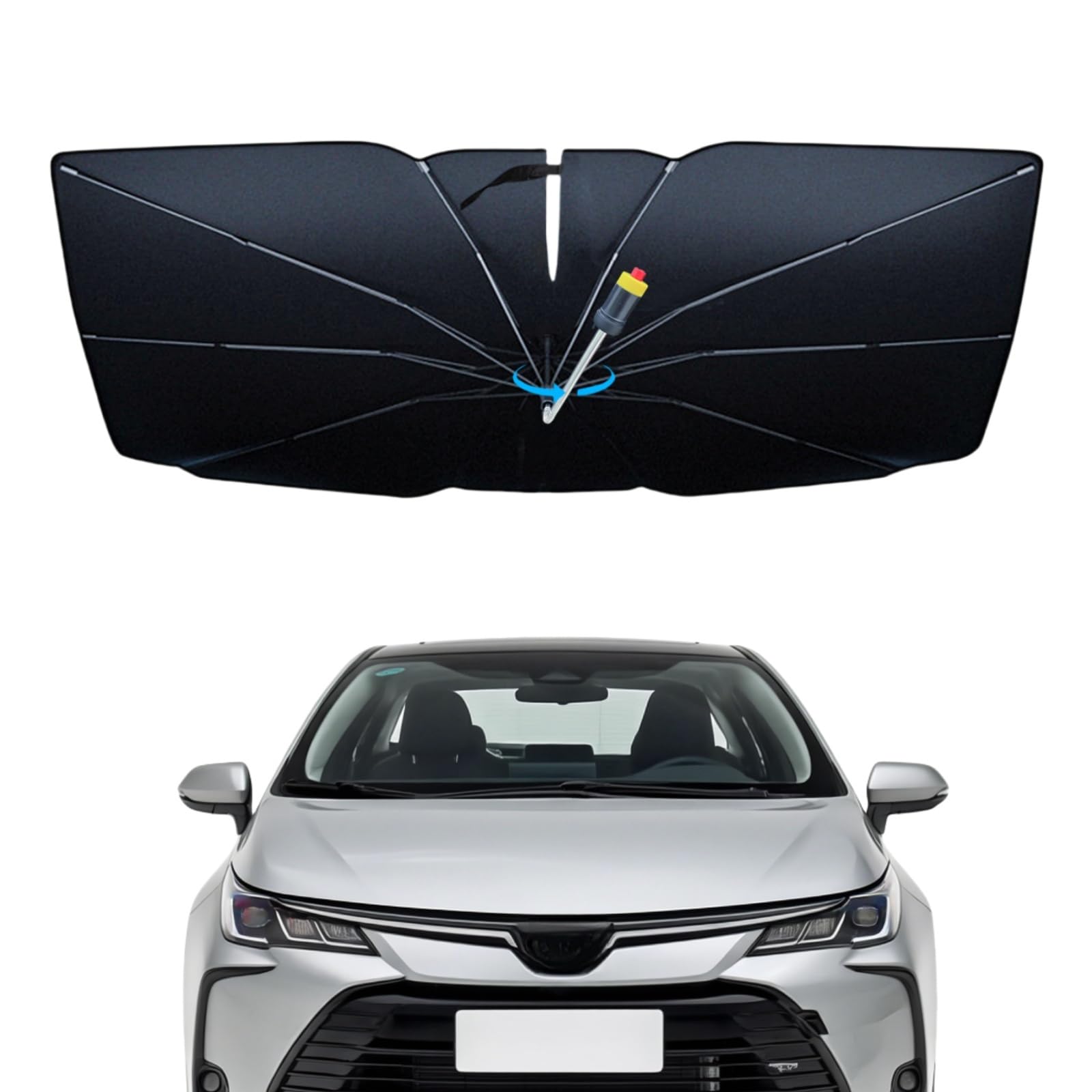 

Yuyu Home Обновленный автомобильный солнцезащитный козырек на лобовое стекло Мощная блокировка света Аварийный молоток для эвакуации Автомобильный солнцезащитный козырек с УФ-защитой Гибкое центральное стекло Свет УФ Легкое хранение