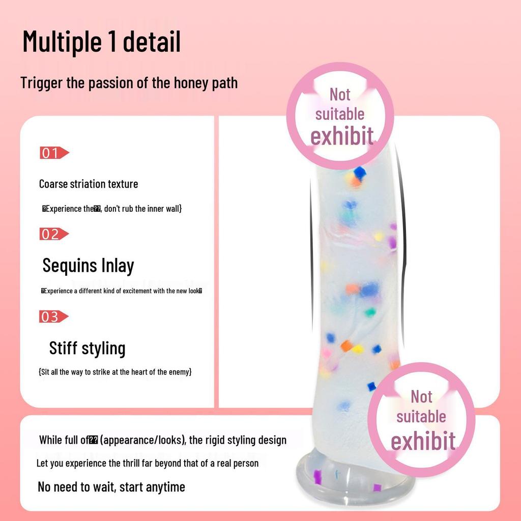 Colorful Large Silicone Jelly Dildo - Thick, Realistic Adult Toy for Women