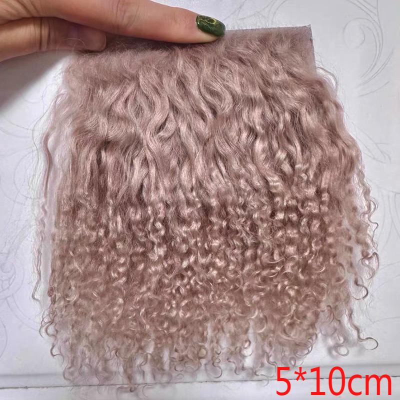 Niedliche Mongolei Fell Schaffell Wolle Extensions Lockige Textur Haarsträhne Lockige Haarverlängerungen Für Sd Blyth Perücken Haare Für Bjd Puppen