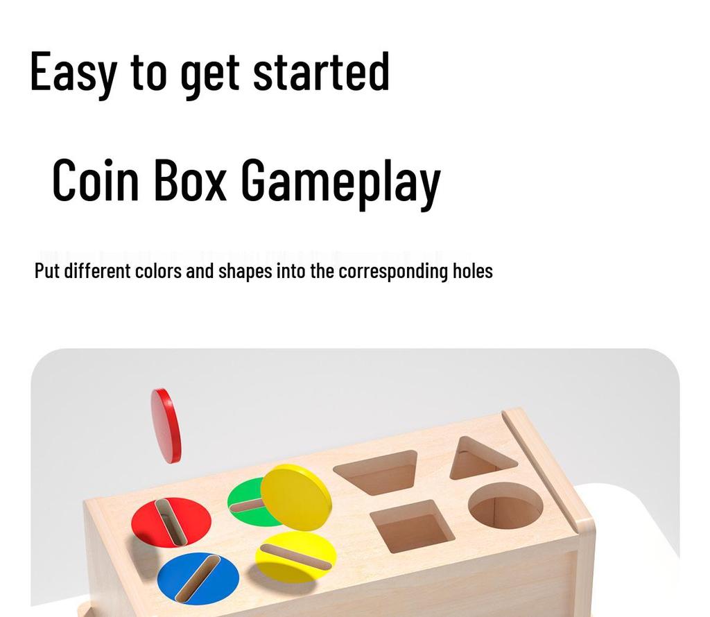 Montessori Münzbox: Baby Feinmotorik, Farbsortier-, Formerkennungsspielzeug für 1-2 Jahre