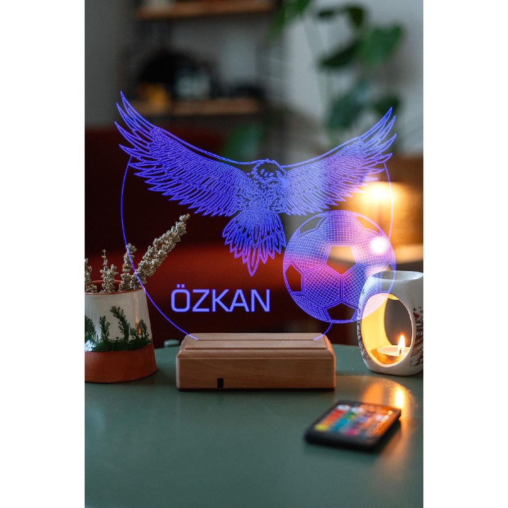 Personalized Black Eagle 3d 16 Colors Led Night Light