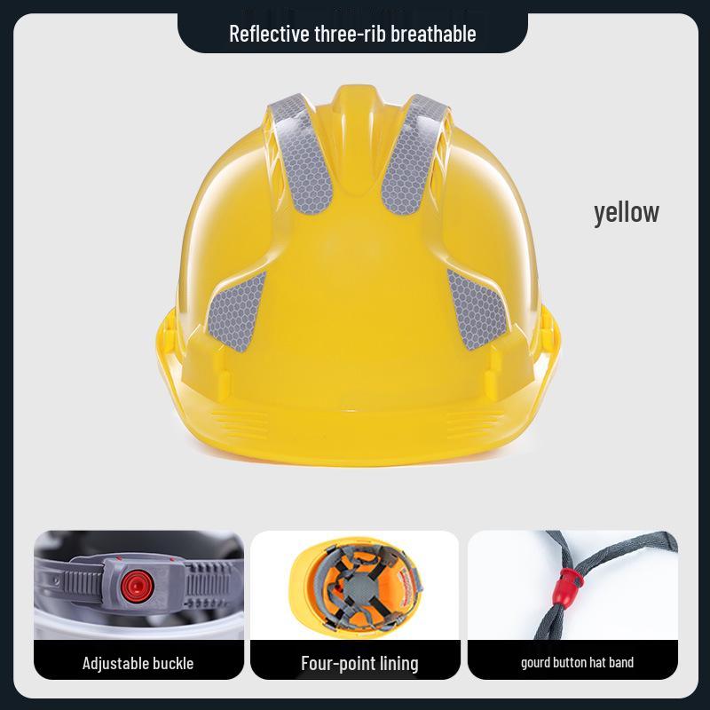 Iron Head Reflective Breathable Anti-Smash Construction Safety Helmet