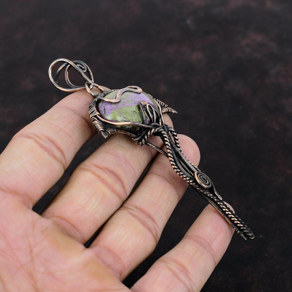 Purpurite Pendant Copper Wire Wrapped Pendant Real Gemstone Pendant Wire Wrap Jewelry Handmade Pendant Copper Jewelry Special Occasion Gift