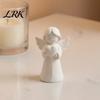 Nordic Style Aesthetic Art 3D Printed Angel Heart Statue, White Resin Praying Figurine for Love And Protection Symbol Living Room Bedroom, Minimalist