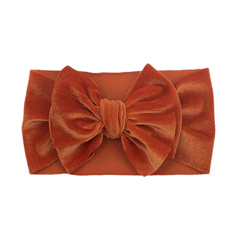 New baby bow headscarf, wide-brimmed gold velvet cute hair accessories for infants and toddlers, princess children's headband.