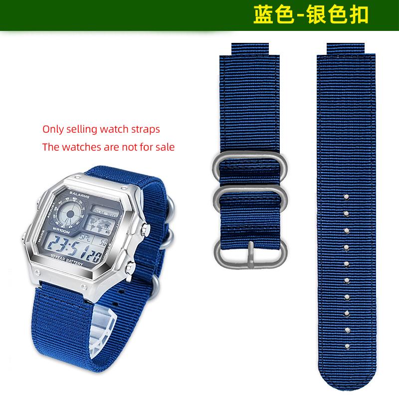 Nylon-Canvas-Uhrenarmband für Casio AE1200 AE1300 A158W/A159 A168 W-218H DW-H5600 Armband konvexe Aufnahme Herren Outdoor-Sport Armband