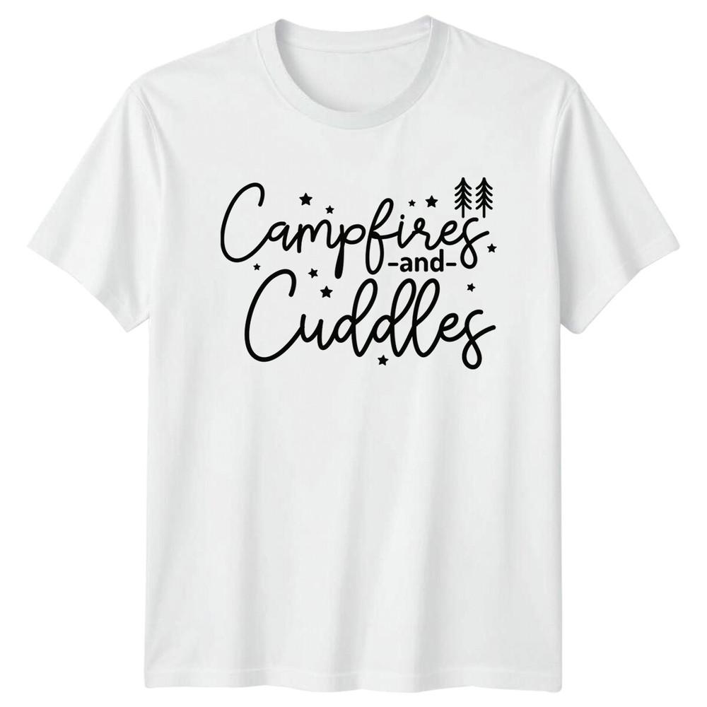 Campfires And Cuddles Camping Adventure TShirt Outdoors Nature S