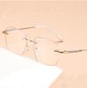 Frameless Women Reading Glasses Anti Blue Light Luxury Shiny Presbyopic Glasses Clear Anti Reflective