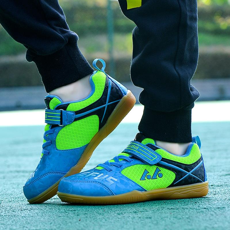 Original LEFUS Kid Small Size Hook Loop Table Tennis Shoes Men Women Outdoor Sport Badminton Sneakers Breathable Cushioning Shoe