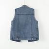 Vest for Women Cotton Sleeveless Tops Denim Vest Oversize Casual Sleeveless Coat Buttons Camisole Vest