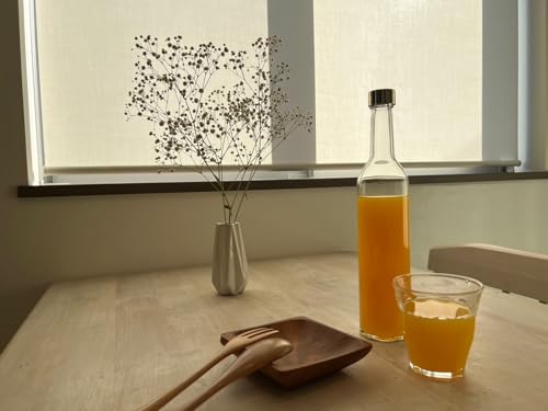 Slim Glass Wine Bottles, 500ml, Clear, Set of 3, Storage, Refillable, Made in Japan, GLASS BOTTLE BO500PGFG3