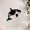 1pc Metal Orca Wall Art Sculpture, 3D Killer Whale Statue Mural, Unique Indoor Outdoor Decor for Living Room, Garden Fence, Marine Life Gift