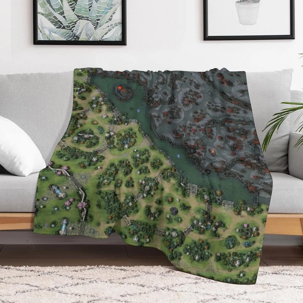 Dota 2 Reborn 7.28 HD Map Throw Blanket For Decorative Sofa Retros Summer Beddings bed plaid Blankets